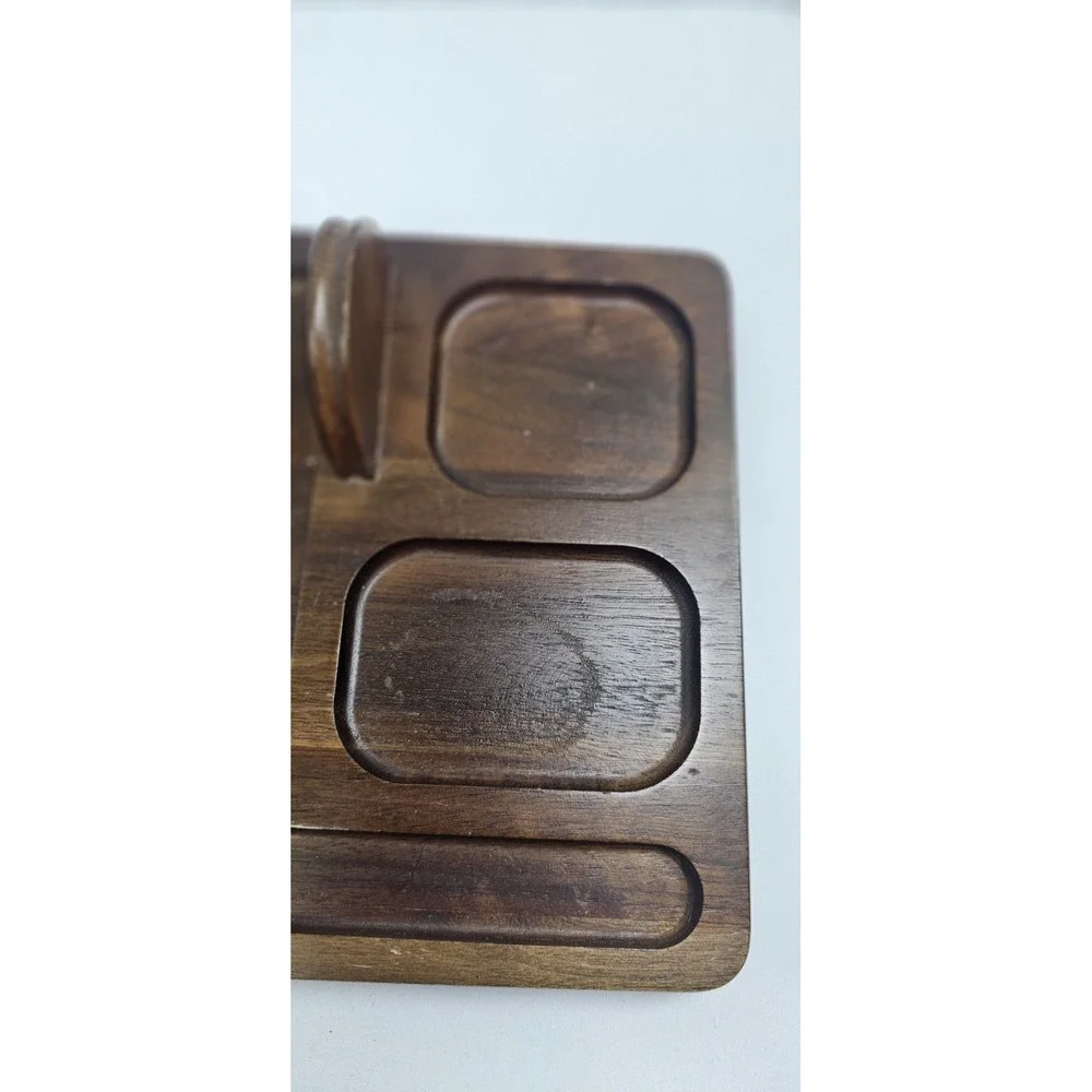 Vintage‎ DECC Decatur Industries Walnut Valet Tray Dresser Organizer Men